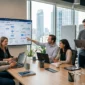 Team reviewing dashboard screen