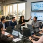 Software development team collaborating in a modern Mexican technology office