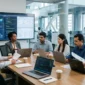 U.S. business team collaborating with an external software development team on a digital product